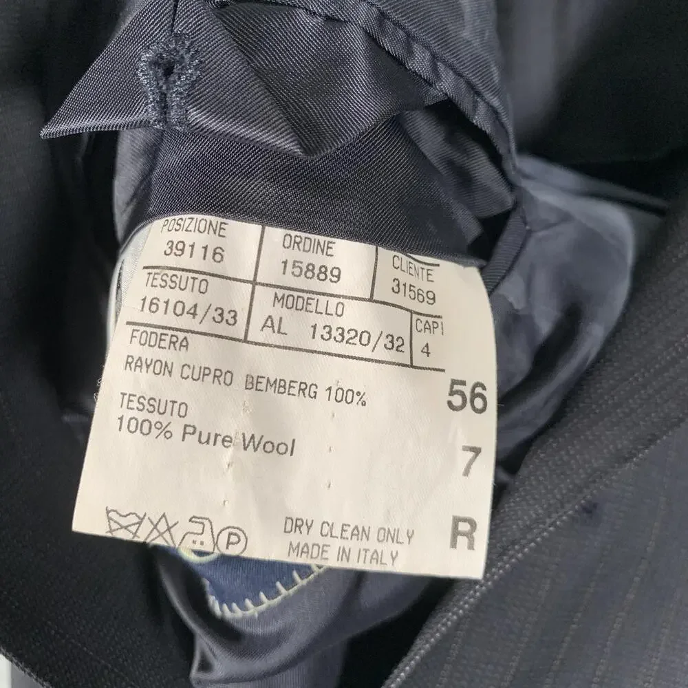 Canali Suit Jacket Mens 56R Gray Pinstripe Wool Super 120s Made Italy Saks Fifth
